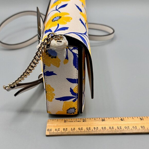 Kate Spade KF984 Morgan Sunshine Floral Printed PVC Flap Chain Wallet Crossbody - Picture 14 of 16